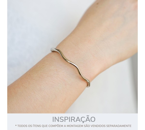 Base para Pulseira Ondulada Níquel 65mm