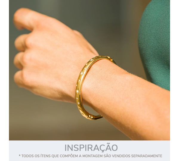 Pulseira Ouro com Strass 68mm