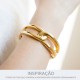 Maxi Bracelete Elos Dourado 75mm