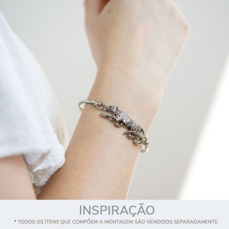 Pulseira Onça Níquel Tamanho P 69mm