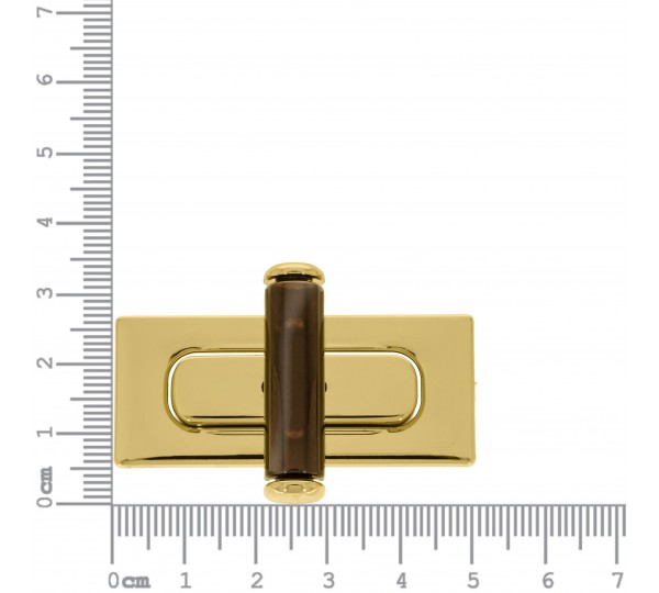 Fecho Retangular Ouro com Acrílico Café 50mm para Bolsa