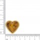 Ponteira Coração Ouro com Pedra Tartaruga 29mm