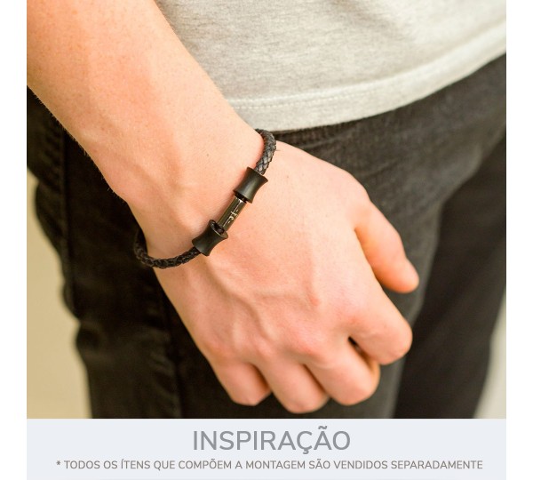Tira Trançada Preta 5mm