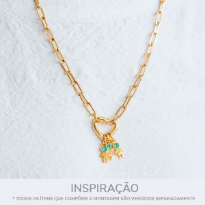 Pingente Menino Ouro com Strass Azul 18mm