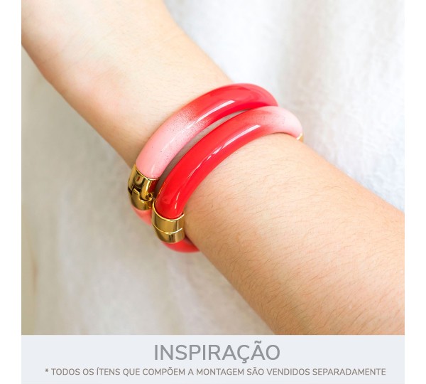 Pulseira Ouro com Degradê Rosa 77mm