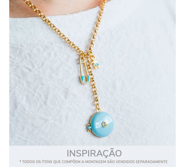Pingente Menino Níquel com Azul 12mm
