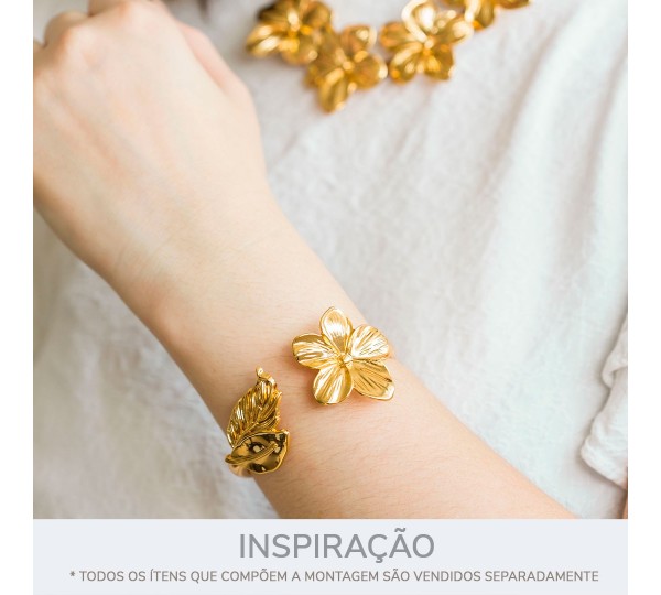 Ponteira Flor Orgânica Ouro 37mm