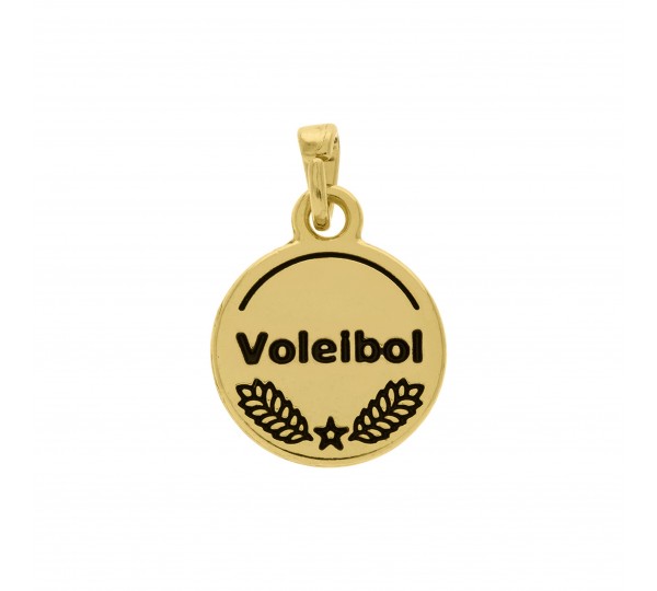 Pingente Voleibol Ouro 17mm