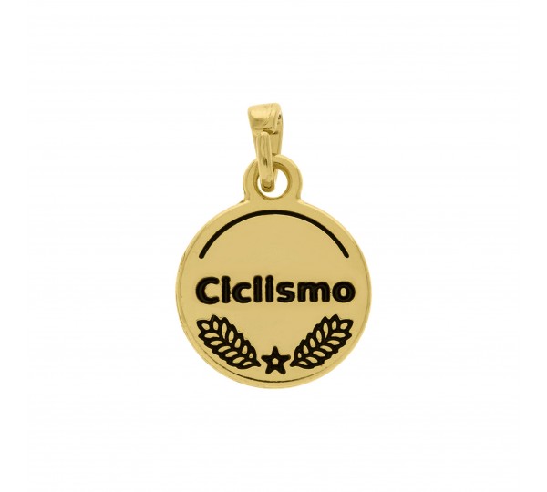 Pingente Ciclismo Ouro 17mm