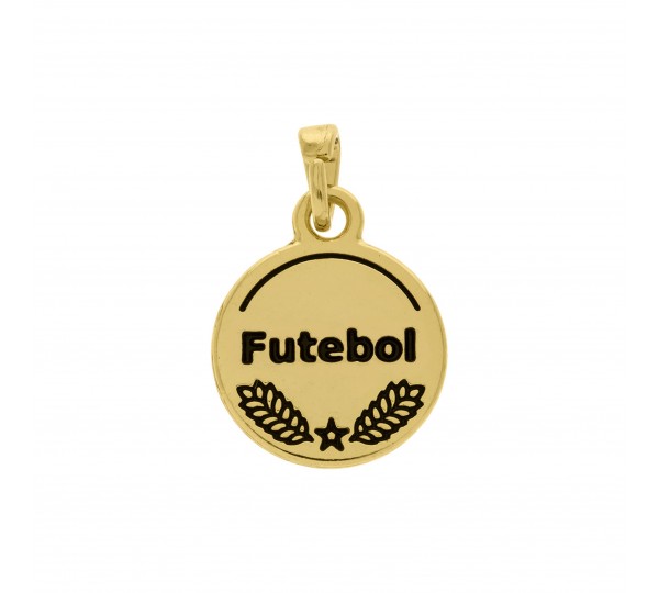 Pingente Futebol Ouro 17mm