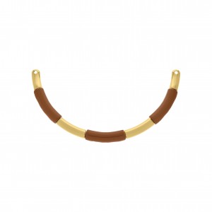 Base para Colar Ouro com Aplique Marrom 123mm