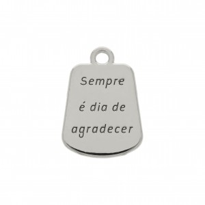 Pingente Medalha Nossa Senhora Níquel com Strass 24mm