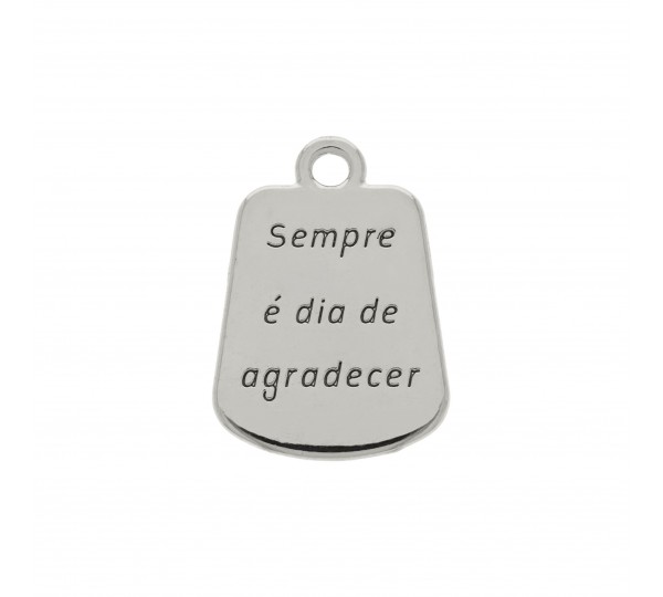 Pingente Medalha Nossa Senhora Níquel com Strass 24mm