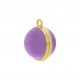 Pingente Redondo Ouro com Violeta 23mm