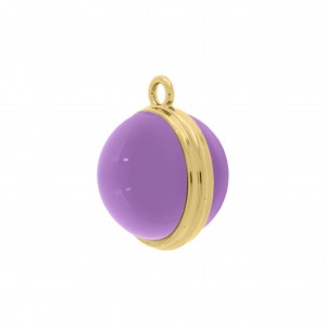 Pingente Redondo Ouro com Violeta 23mm