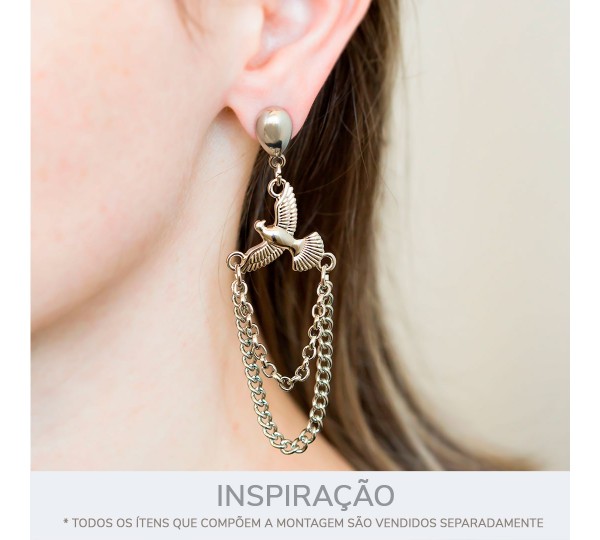 Pingente Pomba da Paz com Três Saídas Níquel 25mm