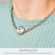 Pingente Redondo Níquel com Strass Cristal 24mm