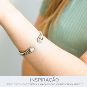 Ponteira Níquel com Strass 18mm