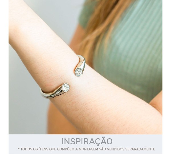 Ponteira Níquel com Strass 18mm