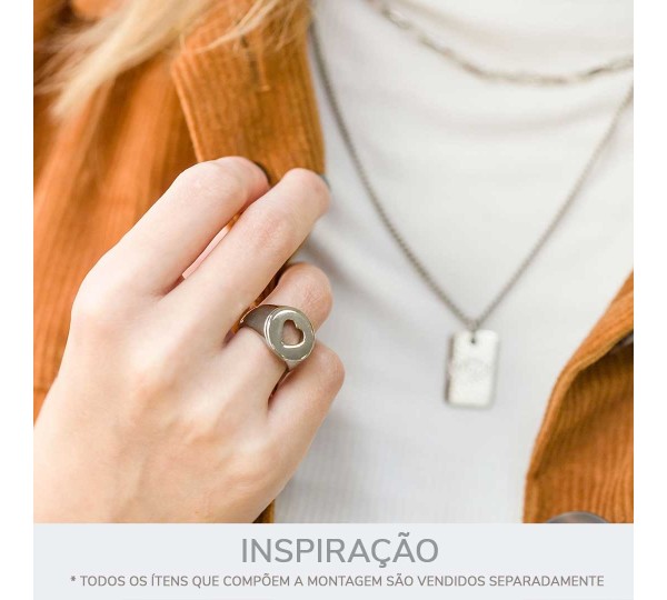 Anel Coração Vazado Níquel N° 13