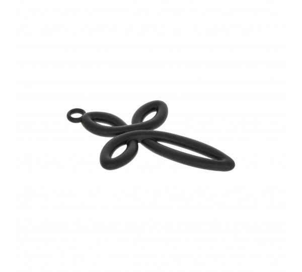 Pingente Cruz Infinita Preto Fosco 42mm