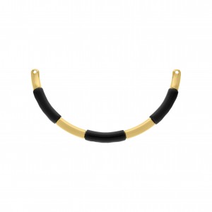 Base para Colar Ouro com Aplique Preto 123mm