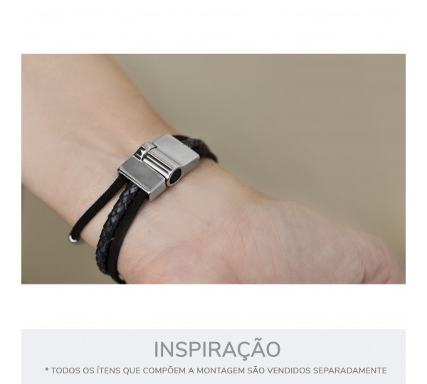 Fecho Imã Níquel com Resina Preta 26mm