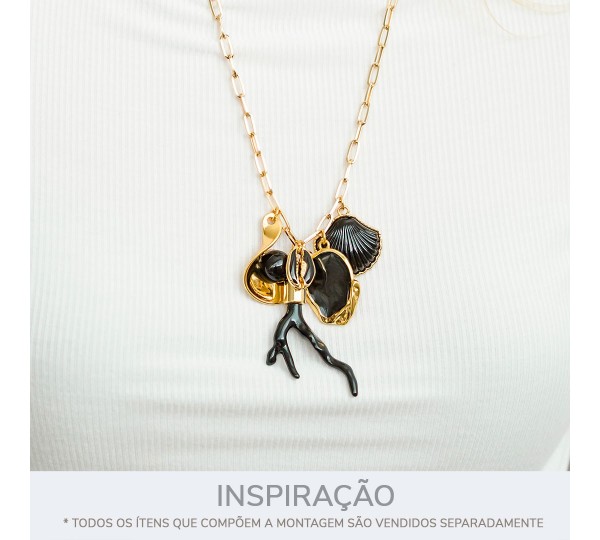 Pingente Coral Preto 43mm