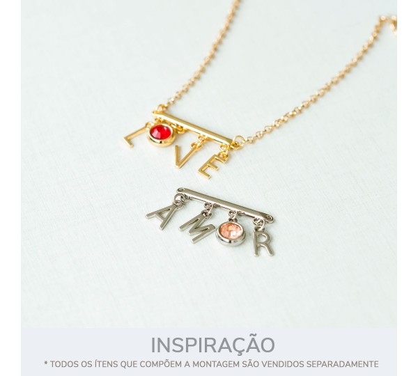 Pingente Palito com Argolas Níquel 44mm