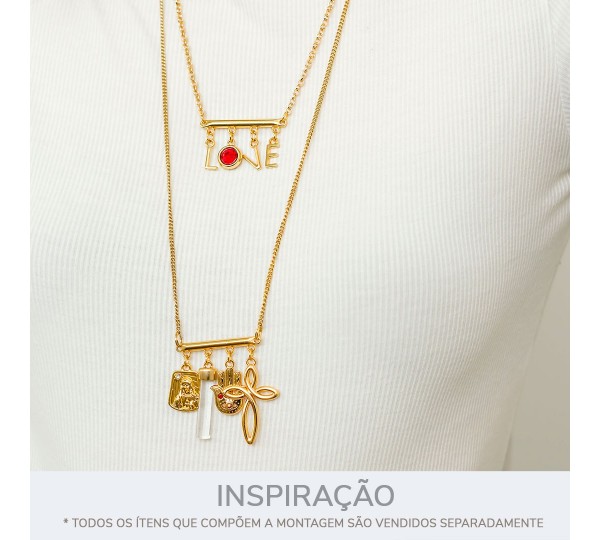 Pingente Cruz Infinita Ouro 42mm