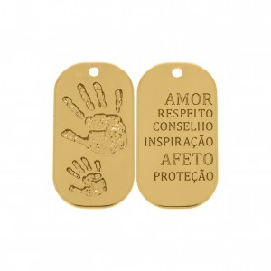 Pingente Tag Pais e Filhos Ouro 37mm