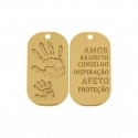 Pingente Tag Pais e Filhos Ouro 37mm