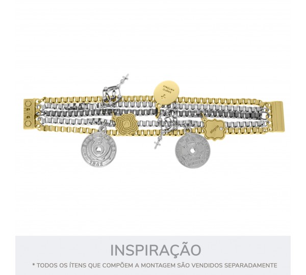 Fechamento Imã Retangular Ouro 18mm