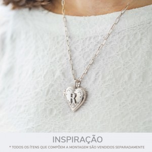 Pingente Relicário Coração Níquel 28mm