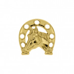 Pingente Cavalo Crioulo com Furos Ouro 22mm