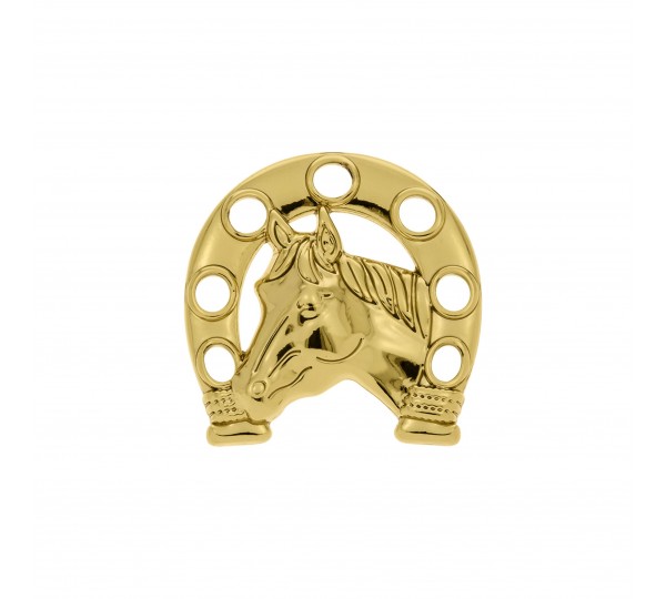 Pingente Cavalo Crioulo com Furos Ouro 22mm