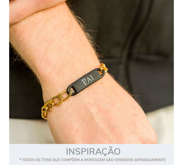 Passa Tira com Gravação Pai Preto Fosco 42mm