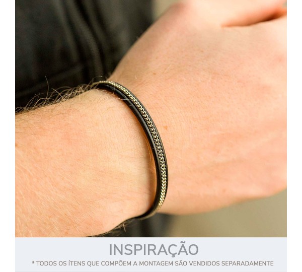 Base de Pulseira com Rebaixo Grafite 71mm