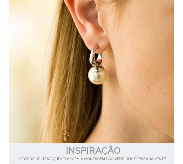 Brinco Argola com Pérola Níquel 30mm