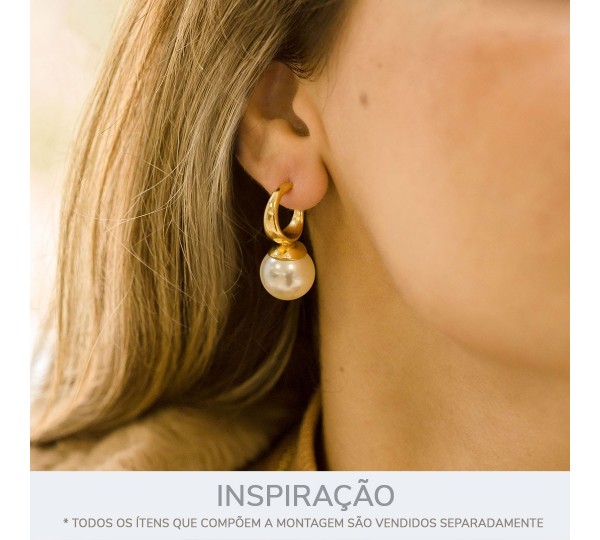Brinco Argola com Pérola Ouro 30mm