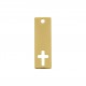 Pingente Retangular Cruz Ouro 35mm