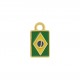 Pingente Bandeira do Brasil Ouro com Resina 15mm