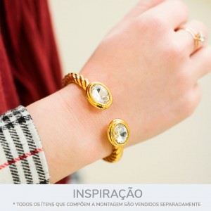 Ponteira Ouro com Strass 20mm