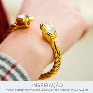 Ponteira Ouro com Strass 20mm