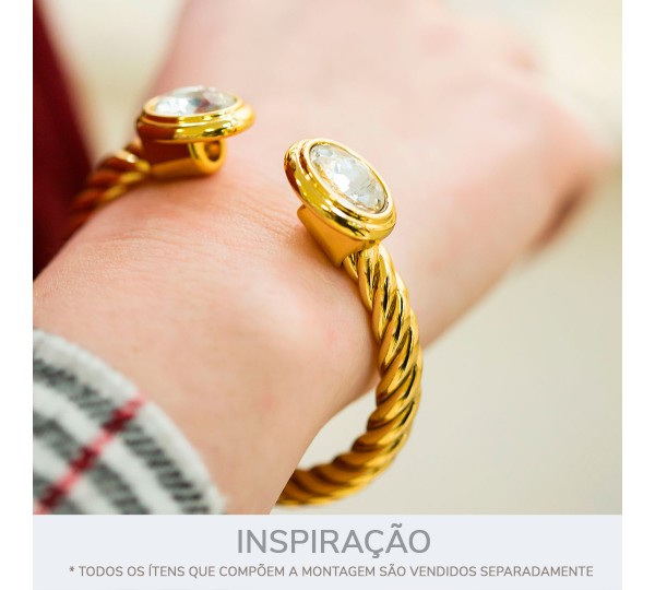 Ponteira Ouro com Strass 20mm