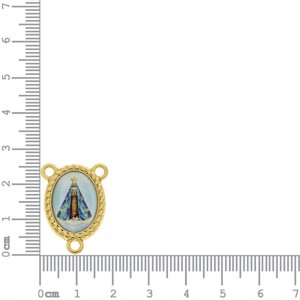 Pingente Entre Meio Nossa Senhora Aparecida Ouro 26mm