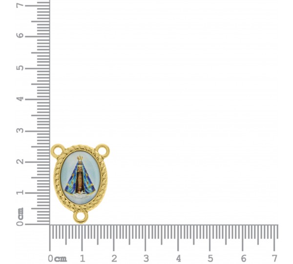 Entremeio Terço Nossa Senhora Aparecida Ouro 26mm