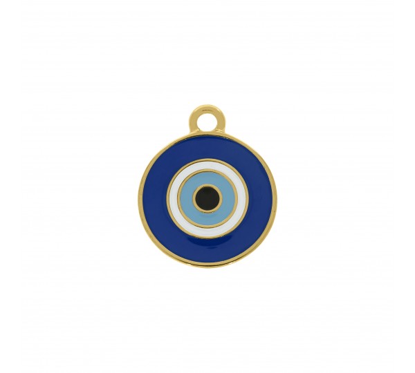 Pingente Olho Grego Ouro com Azul 20mm