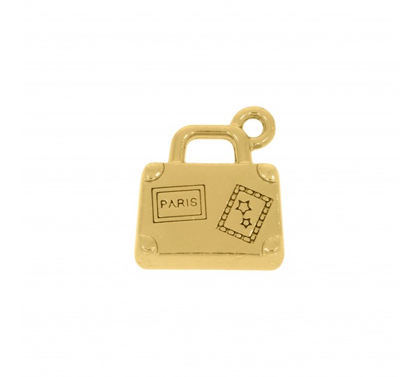 Pingente Mala de Viagem Ouro 12mm