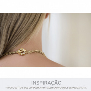 Fechamento Passador T Ouro com Strass 24mm